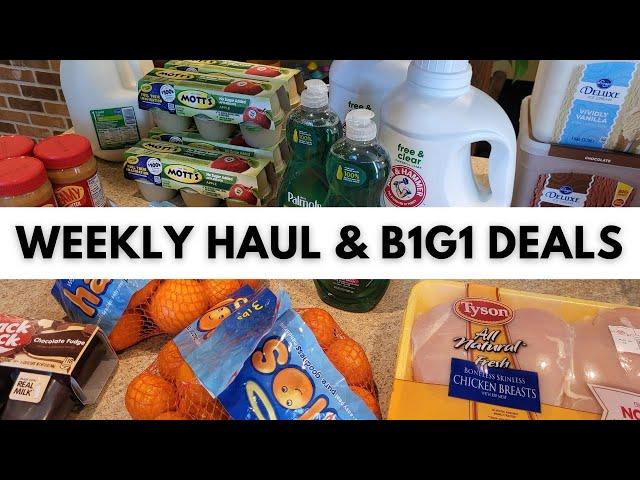 Weekly Grocery Haul at Kroger and Aldi - Shopping Buy 1, Get 1 Free Deals