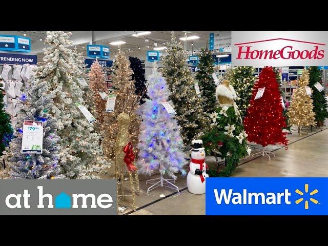 AT HOME WALMART HOMEGOODS CHRISTMAS DECORATIONS TREES DECOR SHOP WITH ME SHOPPING STORE WALK THROUGH