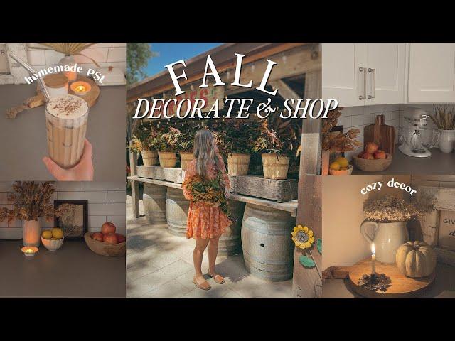 FALL DECORATE & SHOP WITH ME 2024  a cozy for Autumn  + homemade PSL 