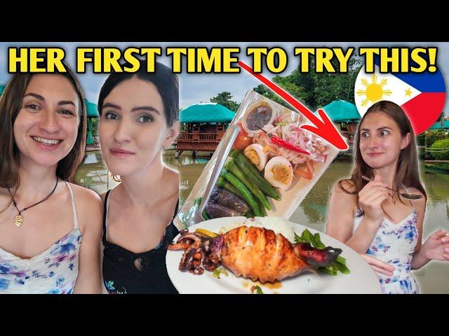 I MADE MY EUROPEAN FRIEND TRY SPECIAL FILIPINO FOOD! Floating Restaurant with Jelena Kopilec!