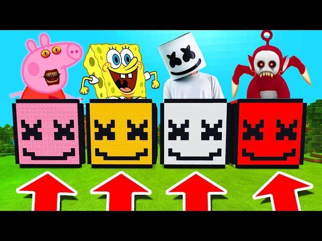 Minecraft PE : DO NOT CHOOSE THE WRONG MARSHMELLO! (Peppa Pig, Spongebob, Marshmello & Po)