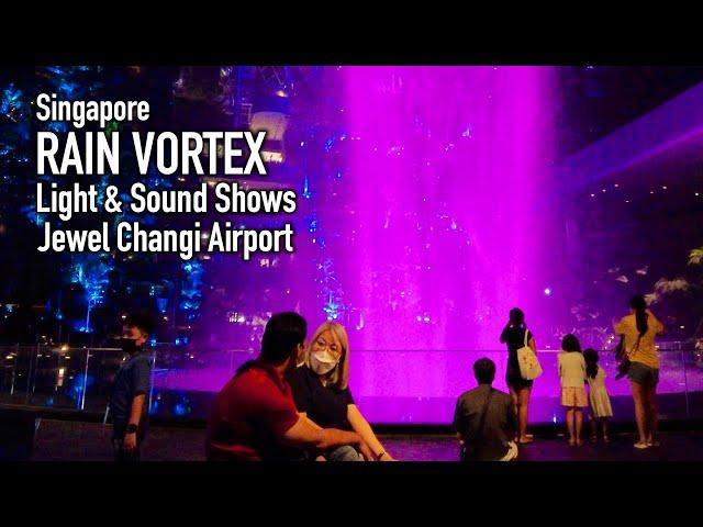 Singapore - Rain Vortex Light & Sound Shows - Jewel Changi Airport 2022