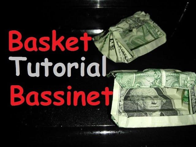 Full Tutorial Origami Basket Baby George is Mad in his Bassinet Money Origami Dollar Design © #DrPhu