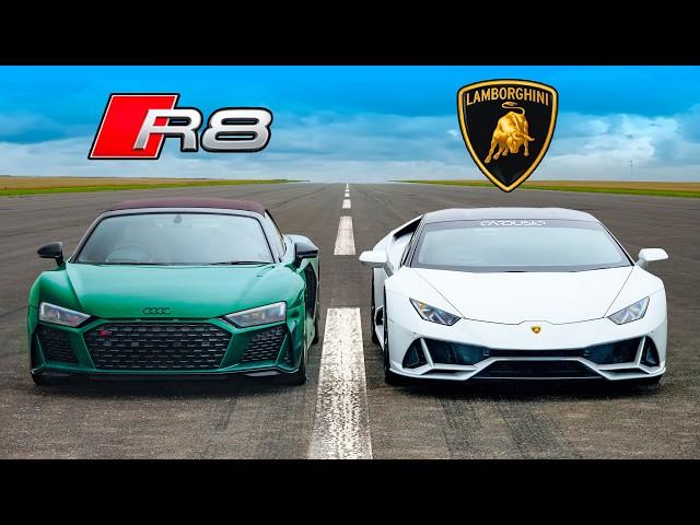 Lambo Huracan v Audi R8: DRAG RACE