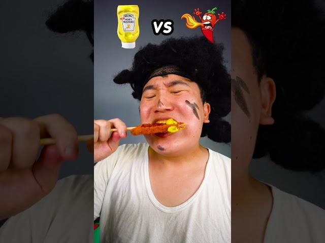 Spicy Sauce vs mustard sauce? | TikTok Funny Video Pikachu pork cutlet mukbang | HUBA #shorts