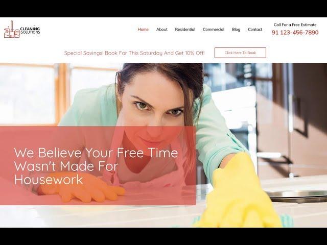 Create House Cleaning Website - Small Business WordPress Tutorial With Downloadable Site