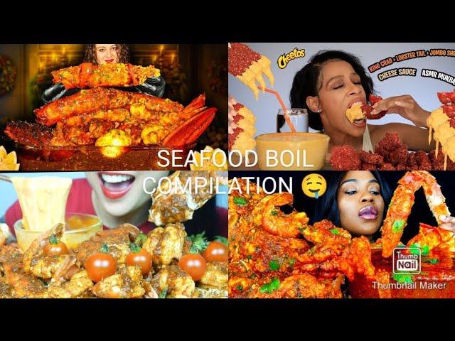 BIG BITES SATISFYING SEAFOOD BOIL MUKBANG ASMR COMPILATION NO TALKING BITES ONLY