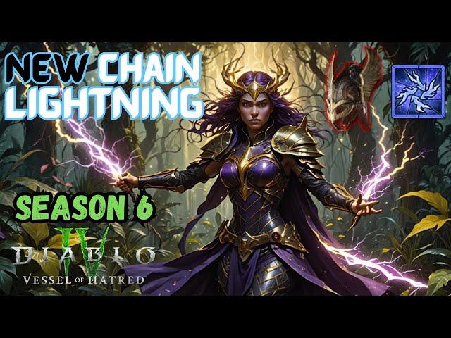 DOMINATE Vessel of Hatred with the NEW Chain Lightning Sorcerer (Diablo 4 Season 6) Build Guide