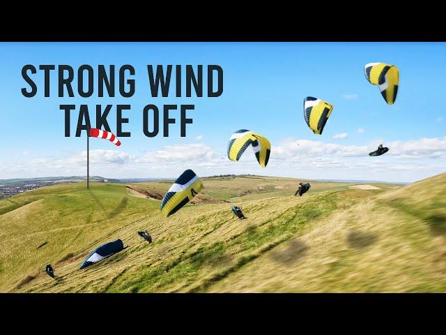 Paragliding Control: Strong Wind Preparation & Take Off (Basic Tips)