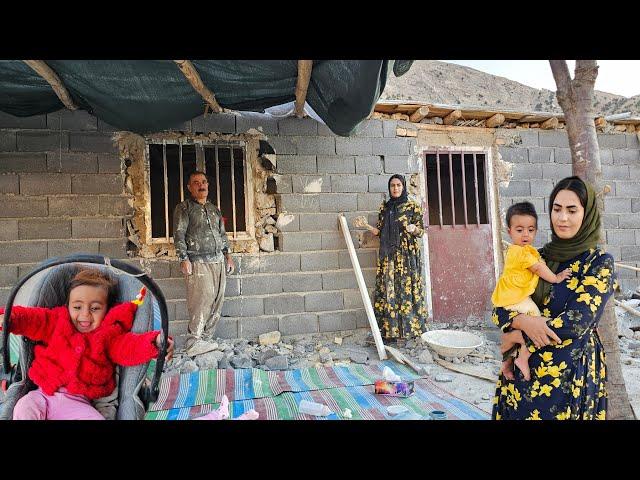 Installation of doors and windows of Parisa's house by the producer/documentary of nomadic life