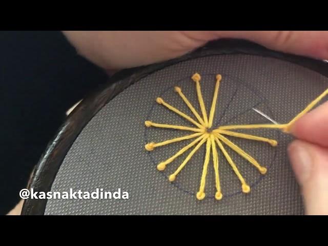 Tohum işi tekniği ile güneş çiçeği yapımı/Embroidery