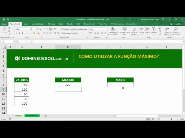 Como utilizar a função máximo no Excel? - Domine o Excel