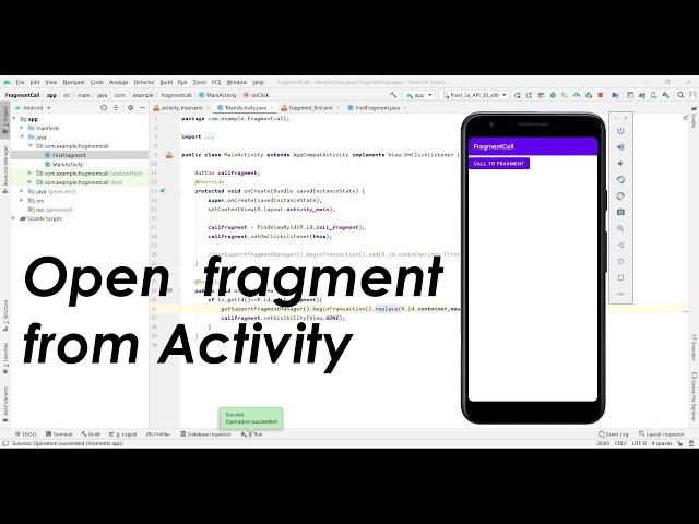 how to open fragment from activity on button click