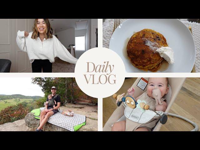 Day in my life | fall decorations, Abercrombie try on haul, cozy baking! Life with a 5 month old