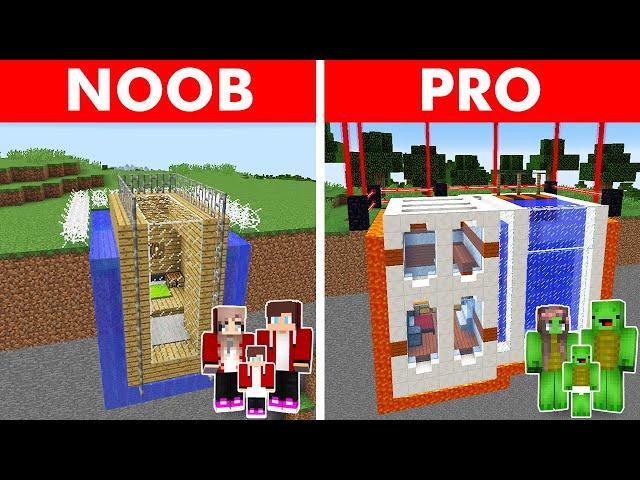 Minecraft NOOB vs PRO: SAFEST CLIFF HOUSE BUILD CHALLENGE WITH FAMILY