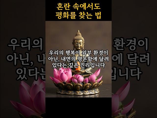 부처님이 알려준 '혼란 속에서도 평화를 찾는 법!'ㅣ부처님 말씀ㅣ불교명언ㅣ #삶의지혜 #불교명언 #인생명언