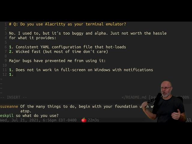 Q: Do you use Alacritty as your terminal emulator?
