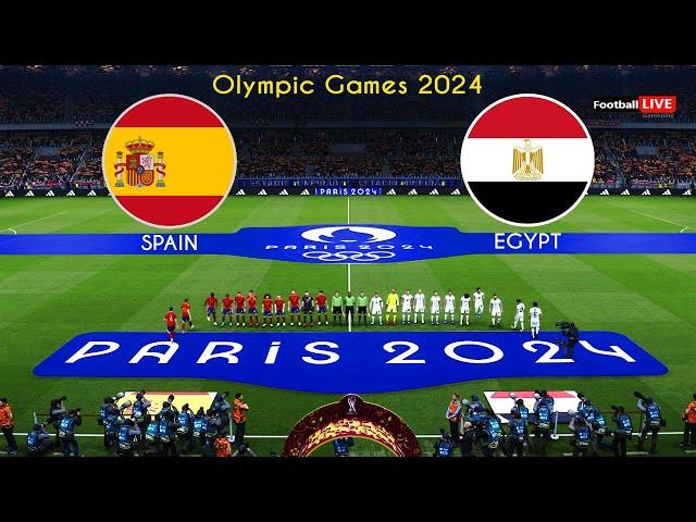 SPAIN vs EGYPT | Olympic Games PARIS 2024 | إسبانيا ضد مصر | Full Match | Realistic PES Gameplay