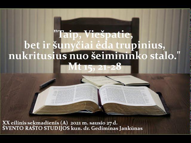 "Taip, Viešpatie, bet ir šunyčiai ėda trupinius..."  Kun. dr. G. Jankūno Šv. Rašto studijos