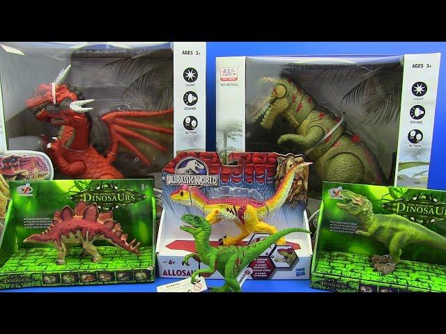 Dinosaurs Jurassic World !!! Velociraptor,Allosaurus,T-Rex, Dragons and more ! TOYS FOR KIDS