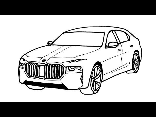 How To Draw Bmw Car Step By Step - Araba Çizimi Bmw - Çizim Mektebi Car Drawing [ 2023 ]