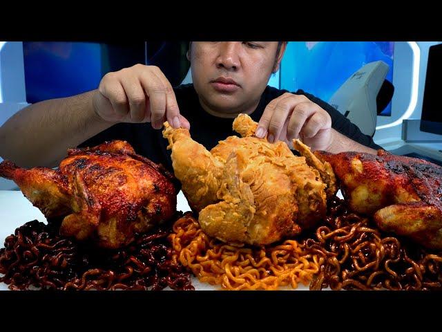 whole fried chicken with Spicy Noodle Korea