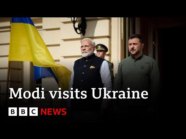 Indian PM Narendra Modi visits Ukraine's President Volodymyr Zelensky | BBC News