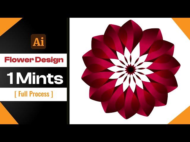 How to make flower art design in adobe illustrator | Graphic design tutorial