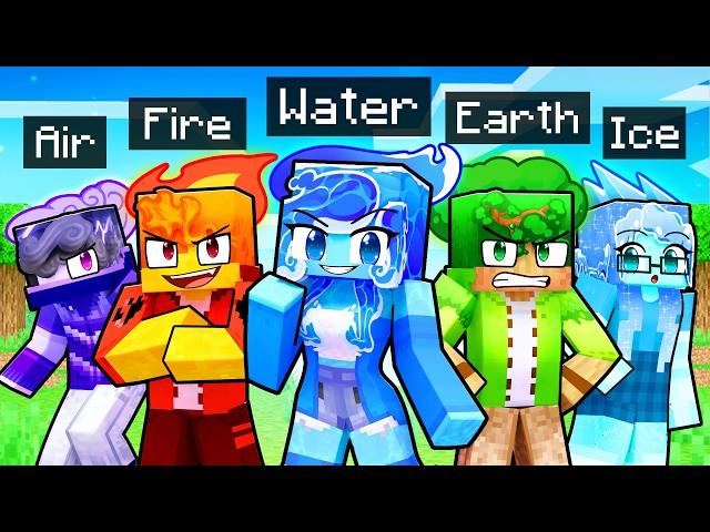 10 FRIENDS on one ELEMENTAL BLOCK in Minecraft!