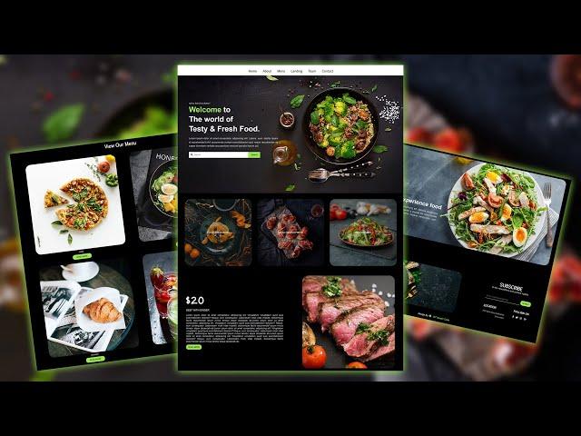 How To Make A Dark Theme Food Website Using | HTML & CSS