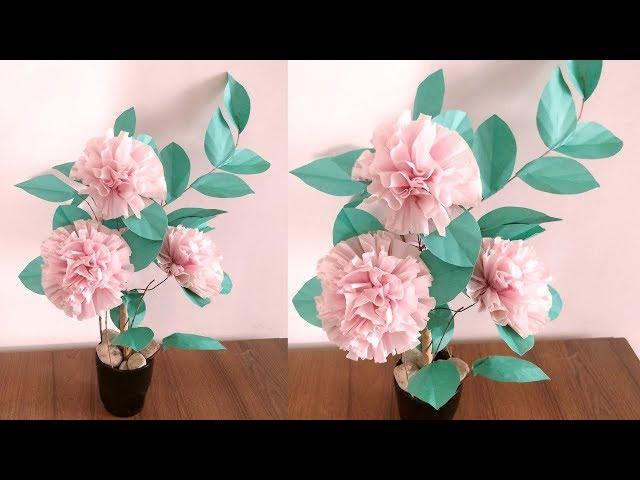 How To Make Round Tissue Paper Flower | DIY Paper Craft