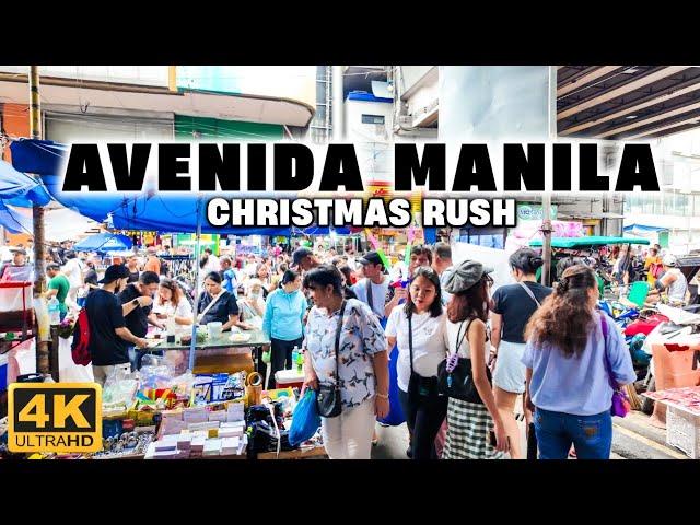 [4K] CHRISTMAS in AVENIDA Manila! A Walk Along the Iconic Rizal Avenue!