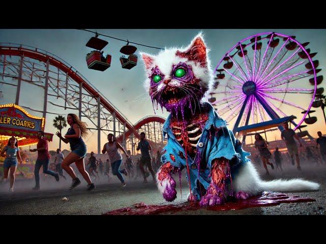 Kitten's Adventure: Unexpected Mishap at the Amusement Park!