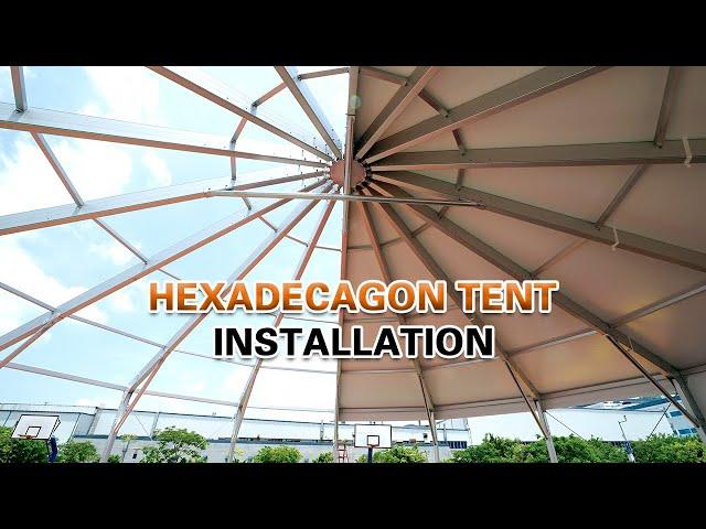 Round Tent Installation Video of Hexadecagon Tent from Liri Tent