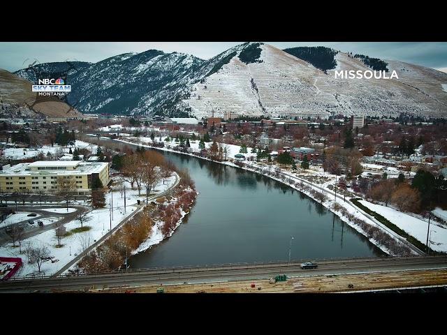 Drone video of downtown Missoula.