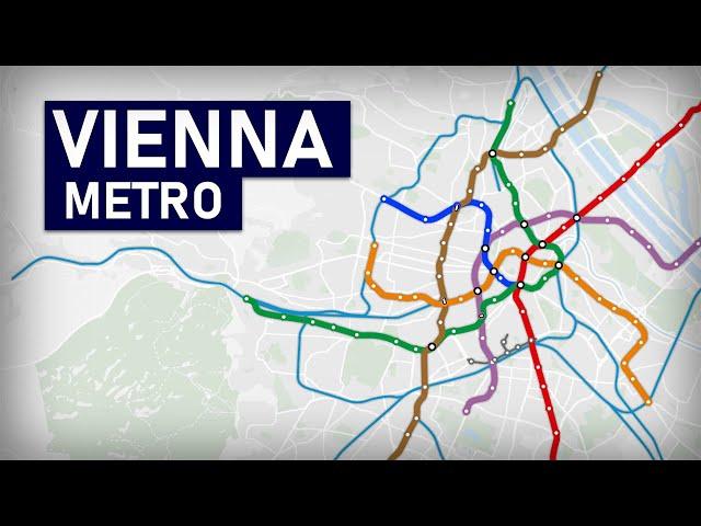 Evolution of the Vienna Metro (U-Bahn) 1898-2032 (geographic map)