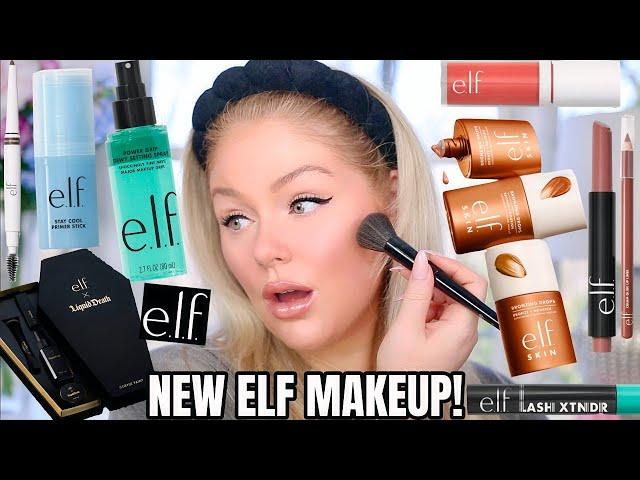 Testing ALL *NEW* VIRAL elf Makeup Elf Bronzing Drops, Power Grip Setting Spray, Primer Stick +more