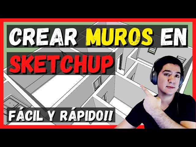  CREA MUROS fácil y rápido en sketchup con estos 3 Plugins.