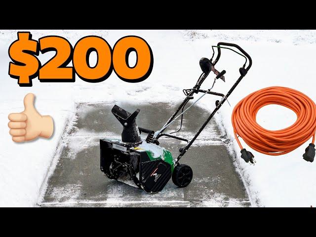 BETTER THAN BATTERY? $200 Corded Electric Snow Blower Review