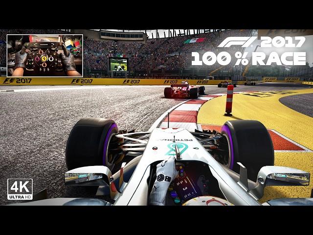 Lewis Hamilton's Mercedes AMG W08 EQ Power+ - Mexican GP 100% Race | F1 2017 Steering Wheel Gameplay