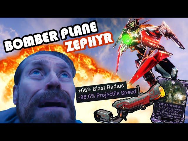 Warframe - Bomber Plane Zephyr with -89% Flight Speed Tonkor !