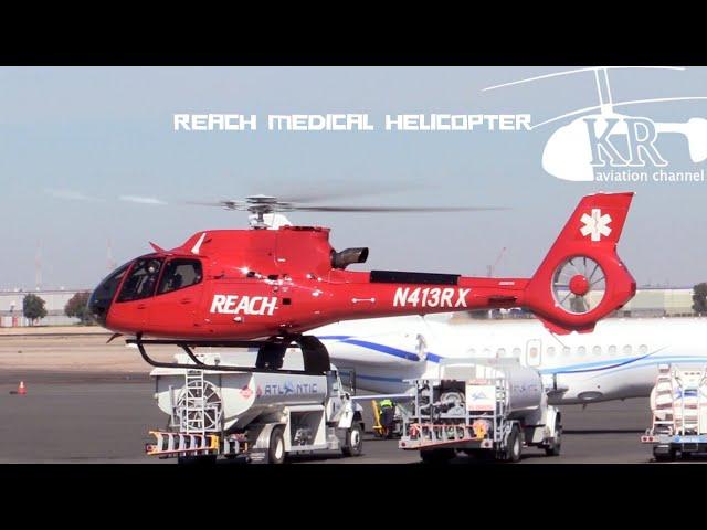 Reach medical helicopter landing at Stockton airport