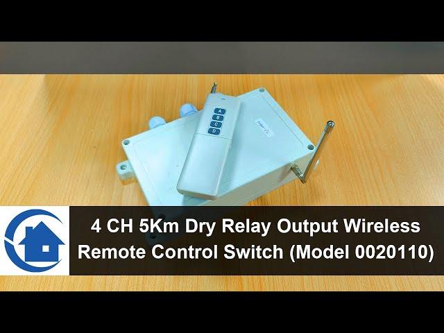 4 CH 5000 Meters Dry Relay Contact Output Wireless Remote Control Switch (model 0020110)