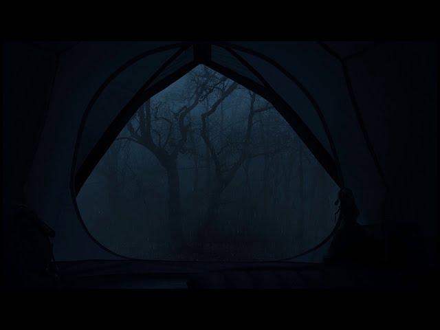 Overnight in a tent | Heavy thunder and rain sounds over the tent