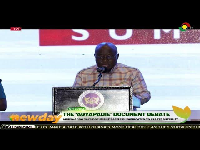 #TV3NewDay: President Akufo-Addo responds to the 'Agyapadie' document, calling it baseless.