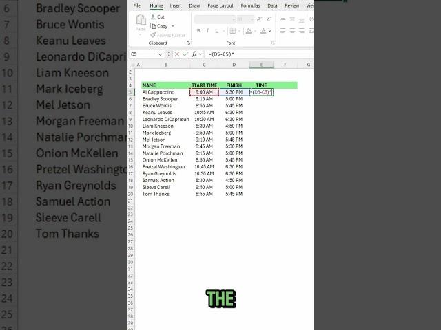 How to properly subtract times in Excel