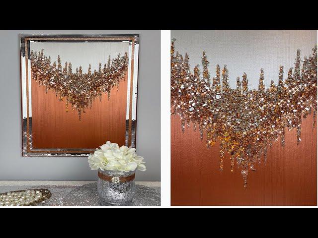 DIY Copper Painting with Crushed Glass and Glitter