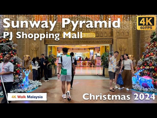 [4K 60fps HDR] SUNWAY PYRAMID | Petaling Jaya Shopping Mall - Christmas 2024 | Malaysia Walking Tour