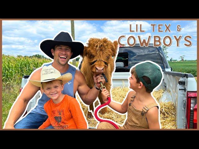 Lil' Texas Tours the Roshek Farm! COW PASTURE/MINI COW/TRUCK/KIDS/LITTLE COWBOY/ANIMALS/HERD/EXPLORE