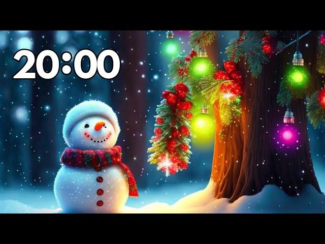 20 Minute Winter Timer With Animated Snow and Music